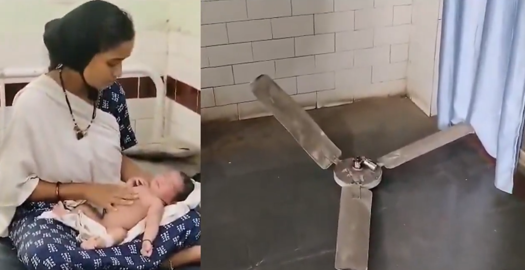 Ceiling fan falls on newborn 2 days baby in Telangana govt hospital