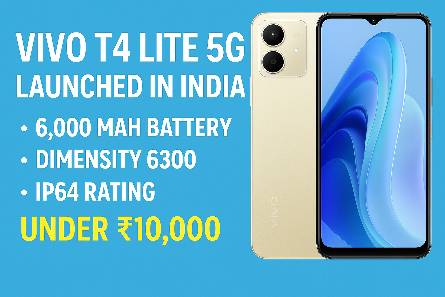 Vivo T4 lite 5G phonr launched
